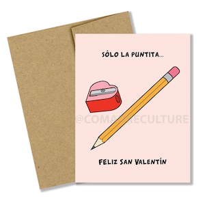 Spanish/English Option, Solo la Puntita tarjeta, Just the tip card, Valentine's day, Dia del amor y  la amistad, San Valentin, pun, albur