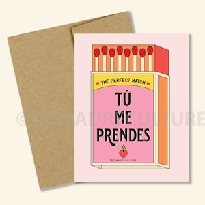 Valentine's Day- Tú Me Prendes Zote, tarjeta para el/ella, matchbox, funny card, tarjeta con humor, cerillos, perfect match, pareja ideal