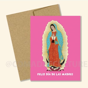 Vierge de Guadalupe, Fête des Mères Heureuse, Fête des Mères, 10 mai, pour maman, carte de fête des mères, carte latinx, carte religieuse, catholique
