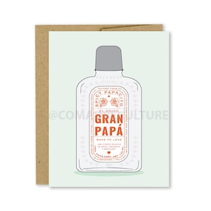 Gran Papá father's day card, tarjeta, papá latino, Spicy papacito, made to love, Una fuente infinita de amor, paciencia y sabiduría.