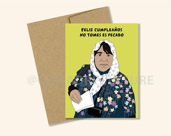 Feliz Cumpleaños Card – Doña Catolica, Funny Birthday (4.25x5.5)