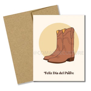Feliz día del padre, tarjeta, carta, papá, carta per papà, festa del papà, papa vaquero, cowboy, charro, botas, stivali