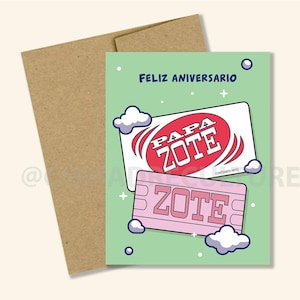 Feliz Aniversario PAPAZOTE, tarjeta, anniversary card, husband, esposo, novio, boyfriend card, zote, para el