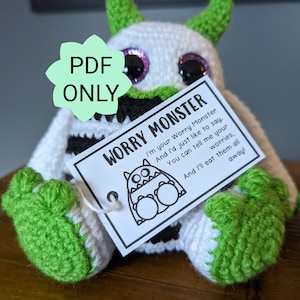 Étiquette de monstre inquiet PDF imprimable