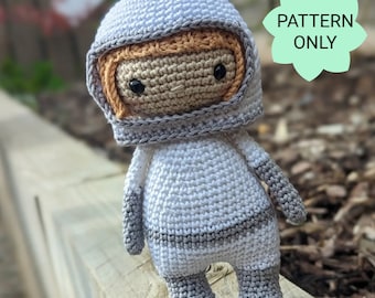 Astronaut meisje speelgoed Amigurumi pop figuur haakpatroon PDF