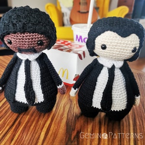 Pulp Fiction Jules AND Vincent Crochet Amigurumi Figure Doll Pattern PDF
