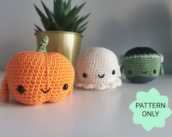Halloween Chonks Trio haak Kawaii pompoen Ghost Frankenstein Amigurumi