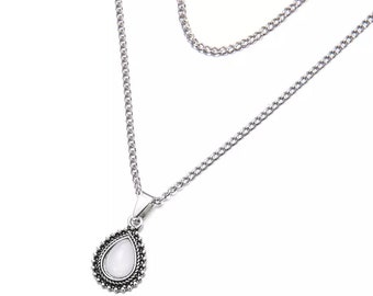 Collar Para Mujer De Plata Con Media Luna De Nácar - Plata 925