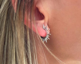 Spiked Hoop Ohrringe – Spike Hoops – Offene Hoop Ohrringe – Personalisierte Geschenke – Minimalistisch – Schmuck – Geschenke für Sie – Geschenke für Ihn – Geschenke