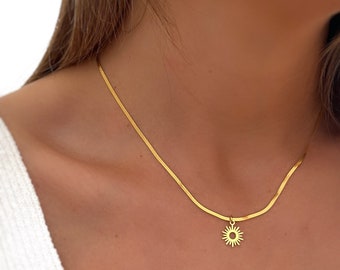 Collana con ciondolo a forma di sole - Collana a forma di cerchio - Collana Boho - Minimalista - Regali personalizzati - Gioielli - Regali