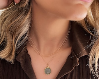 Stenen ketting - Ketting om haar te geven - Delicate ketting - Minimalistisch - Handgemaakte sieraden - Gepersonaliseerde geschenken - Cadeau voor haar - Geschenken