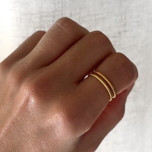 Double Band Ring with Balls - Adjustable Ring - Minimalist - Personalized Gifts - Jewelry - Gifts for her - Gifts