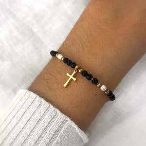 Cross Bracelet Small Sideways Cross Bracelet Gold Cross Bracelet Handmade Jewelry Minimalist Personalized Gifts Gifts image 2