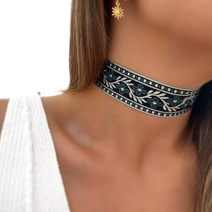 Stoff Choker - Bohemian Choker - Azteken Choker Halskette - Hippie Choker - Minimalistisch - Personalisierte Geschenke - Geschenke für Sie