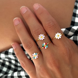 Flower Ring, Flower Ring, Delicate Ring, Minimalist, Personalized Jewelry, Gifts for Her, Gifts