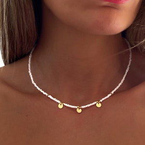 Collar multicolor de cuentas y monedas-collar delicado - Minimalist - Handmade Jewelry - Personalized Gifts - Gift for her - Gifts