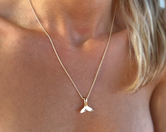 Whale Tail Necklace - Small Whale Tail Pendant - Whale Tail Jewelry Gift - Handmade Jewelry - Gifts