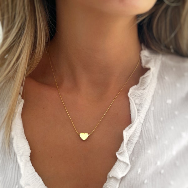 collar de corazón mínimo - collar de corazón de plata - Minimalist - Handmade Jewelry - Personalized Gifts - Gift for her - Gifts