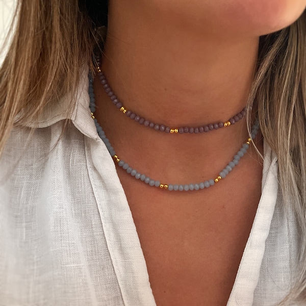 Veelkleurige kogelketting - delicate ketting - kralenketting - kleurrijke ketting - minimalistisch - handgemaakte sieraden - cadeau voor haar - geschenken