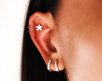 Ohrklemme plata 925 ear cuff arete sin agujero Fake oreja clip Helix Platina