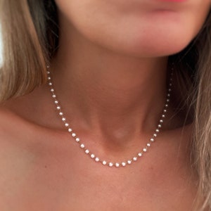 Perlenkette Süßwasserperlen-Choker Bio-Mutterperle Perlenkette Süßwasserperlen Minimalistisch Geschenke für Sie Geschenke Bild 7