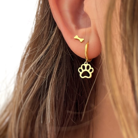 Dog paw earring deals