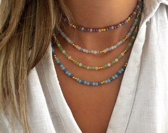 Collier boule multicolore - collier perlé - collier délicat - Minimaliste - Cadeaux personnalisés - Bijoux faits à la main- Cadeau pour elle-Cadeaux