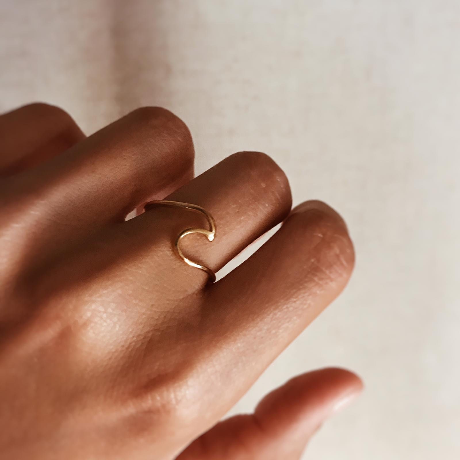 Bague en forme de vague Bague de vague r glable Bague de