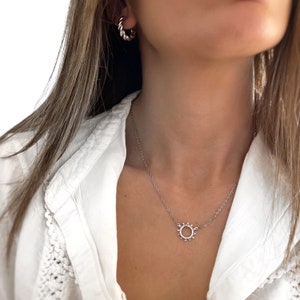 Sun Shape Pendant Necklace Circle Shaped Necklace Boho Necklace Minimalist Personalized Gifts Jewelry Gifts image 6
