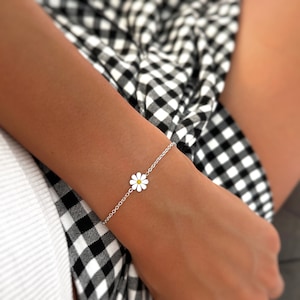 Flower Shaped Bracelet Flower Bracelet Delicate Bracelet Minimalist Personalized Gifts Gifts for Her Gifts image 2