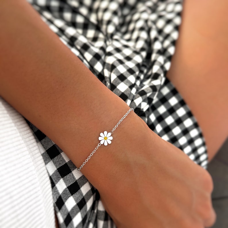 Flower Shaped Bracelet Flower Bracelet Delicate Bracelet Minimalist Personalized Gifts Gifts for Her Gifts image 2