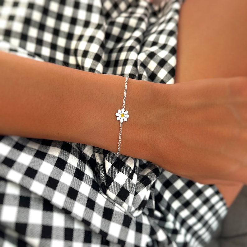 Flower Shaped Bracelet Flower Bracelet Delicate Bracelet Minimalist Personalized Gifts Gifts for Her Gifts image 3