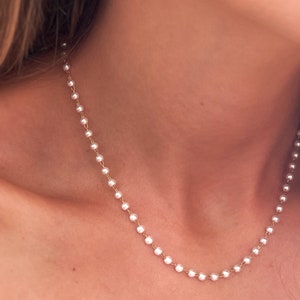 Pearl Necklace Fresh Water Pearl Choker Organic Mother Pearl Pearl Necklace Fresh Water Pearls Minimalist Gifts for her Gifts imagen 6