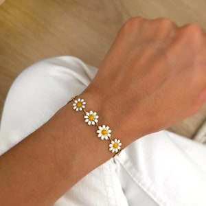 Flower Shaped Bracelet Flower Bracelet Dainty Bracelet Handmade Jewelry Personalized Gifts Gift for her Gifts image 4