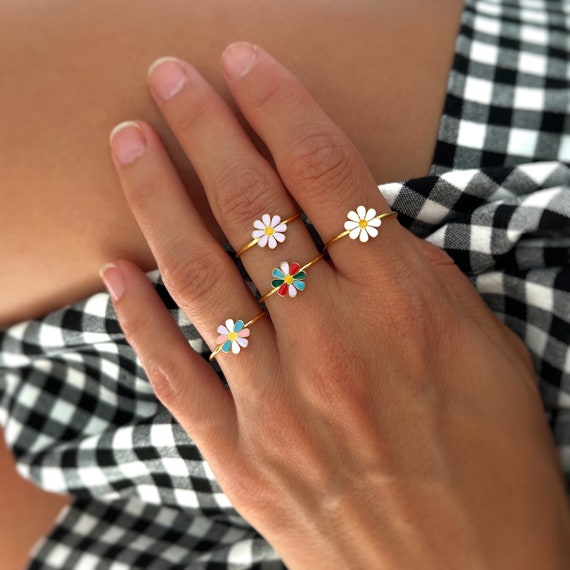 Anillo con forma de flor, Anillo Flor, Anillo delicado, Minimalista, Joyería Personalizada, Regalos para ella, Regalos
