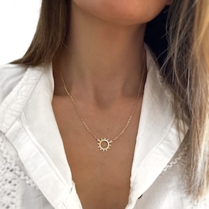 Sun Shape Pendant Necklace Circle Shaped Necklace Boho Necklace Minimalist Personalized Gifts Jewelry Gifts image 4