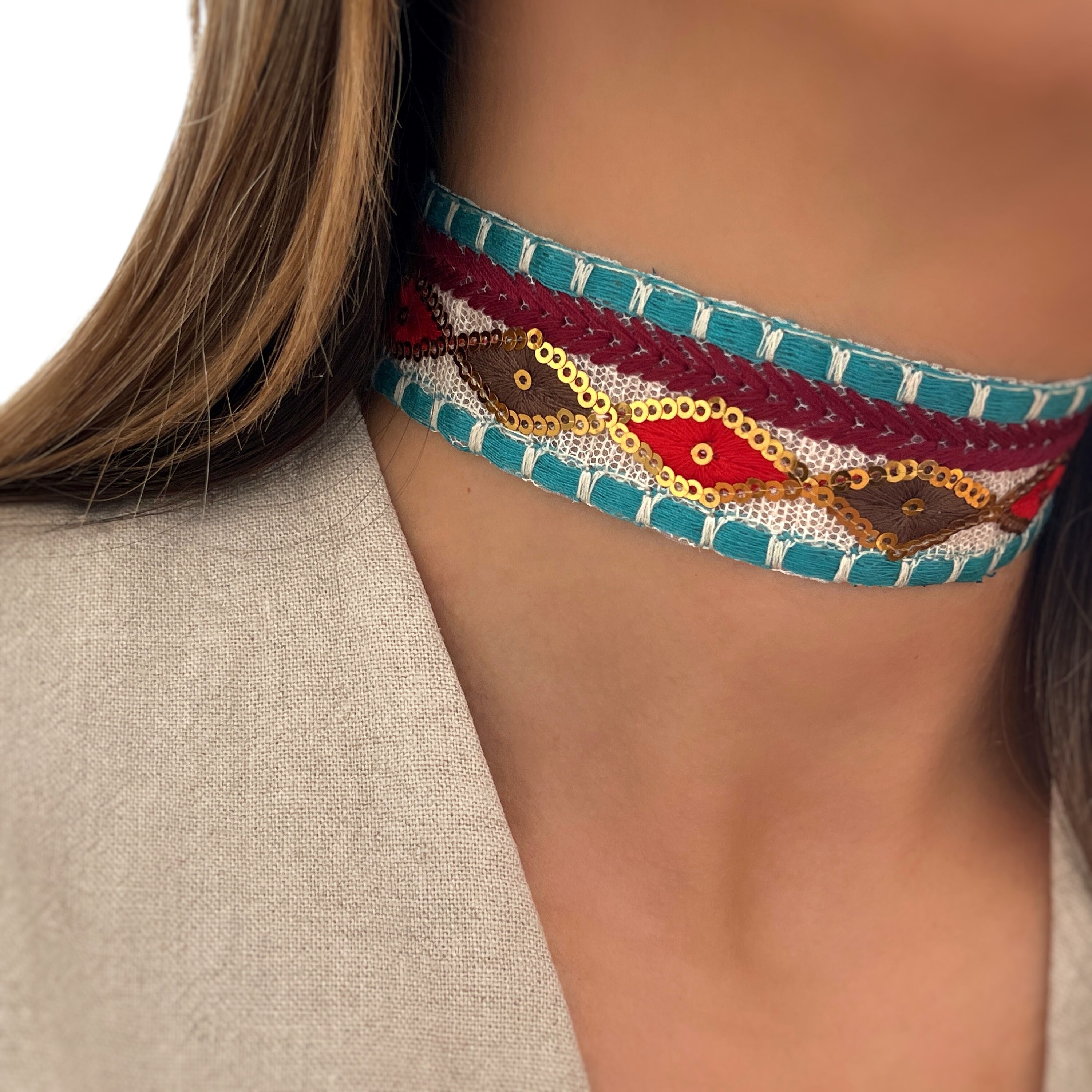 【Anyone more】[Flower Choker SET] Bohemian Layered Knit OP Amazon.com: Rannyrena Bohemian Large Flower Choker Necklace