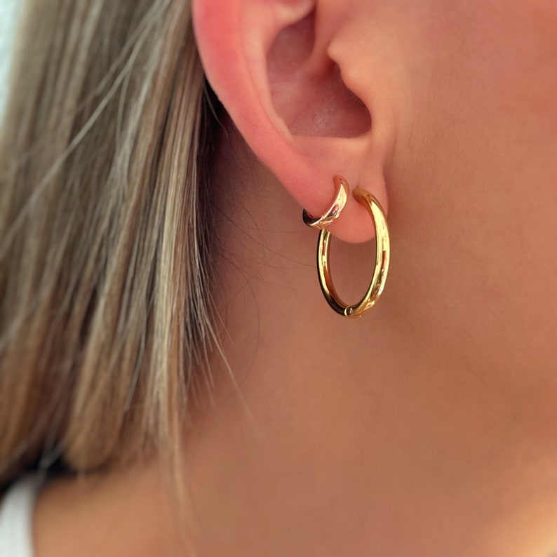 Gold Twisted Hoop Earrings Creole earrings Dainty earrings Minimalist Handmade Jewelry Personalized Gifts Gift for her Gifts image 1