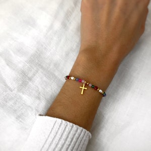 Cross Bracelet Small Sideways Cross Bracelet Gold Cross Bracelet Handmade Jewelry Minimalist Personalized Gifts Gifts image 3