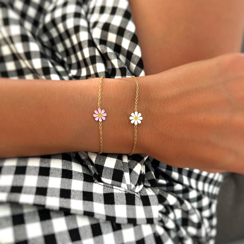 Flower Shaped Bracelet Flower Bracelet Delicate Bracelet Minimalist Personalized Gifts Gifts for Her Gifts image 1