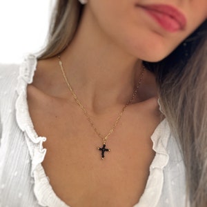 Cross Pendant Necklace with Balls - Minimalist Necklace - Minimalist - Personalized Gifts - Gifts for him - Gift for her - Gifts