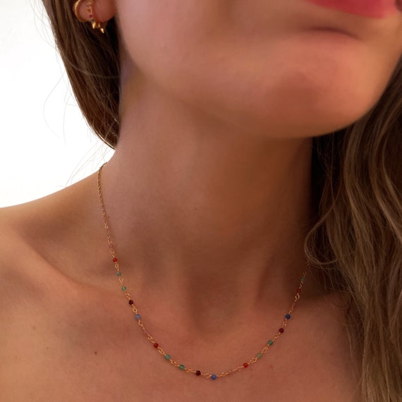 Ball Bead Chain Choker | Gold Metal | Necklaces for Women & Girls | Cute, Friendship, Couple | Puravida
