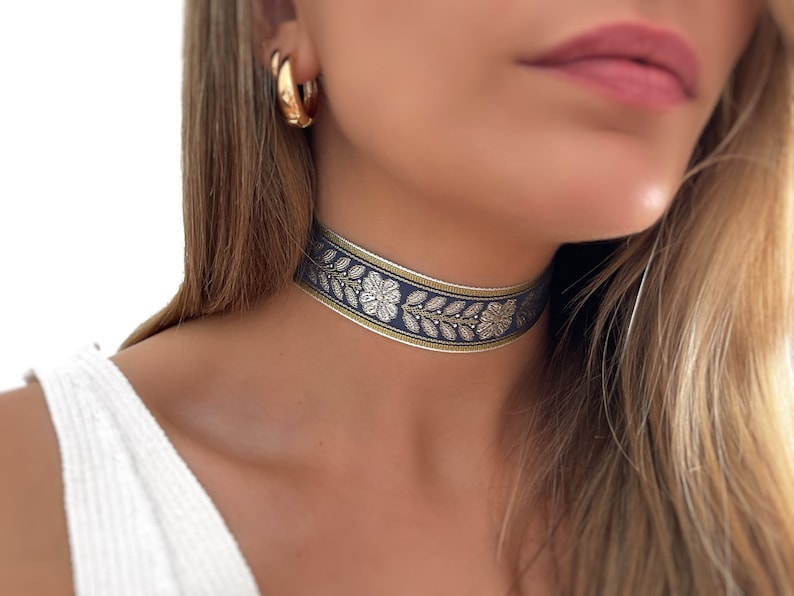 Fabric Choker Bohemian Choker Aztec Choker Necklace Hippie Choker Minimalist Personalized Gifts Gifts Gifts for her imagen 2