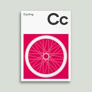 Cycling Wheel Art Print: Bold Graphic Design, Sports Fan Gift