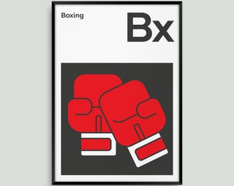 Boxing, Prints and Posters, Graphic and Bold Artwork, 3 Sizes, Great Gifts for Boxing Fans