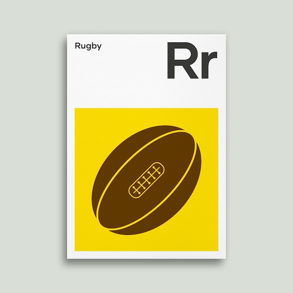 Rugby Posters and Prints, Rugby Ball, Sports Gifts, Wall Art