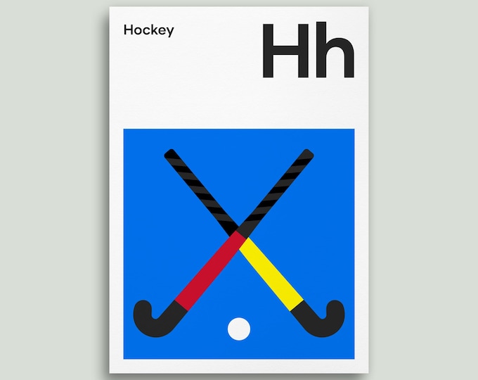 Hockey Print, NHL Hockey Poster, Sports Wall Art, Birthday Gift for Men and Kids