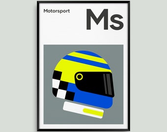 Motorsport, Karting, Prints and Posters, Graphic and Bold Artwork, 3 Sizes, Great Gifts for Formula Fans