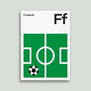 Football Pitch Art Print: Bold Sports Poster, Gift for Fan