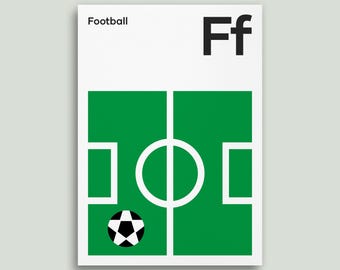 Football Posters and Prints, Pitch, Sports Gifts, Wall Art